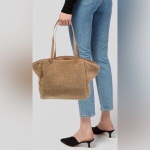 Neiman Marcus faux fur tote (camel/tan)